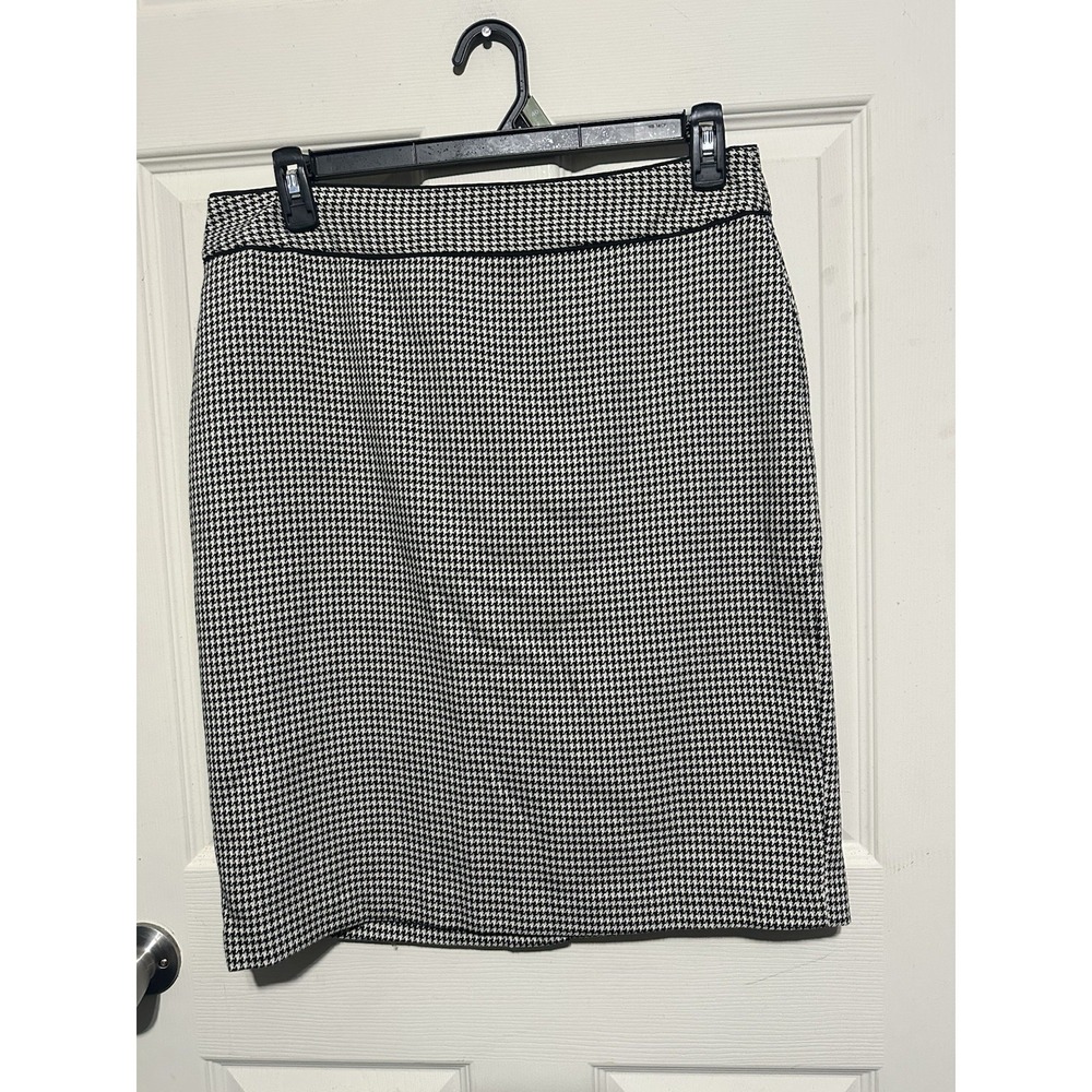 Banana Republic Lined Houndstooth Black & White Women's Skirt  Size 12